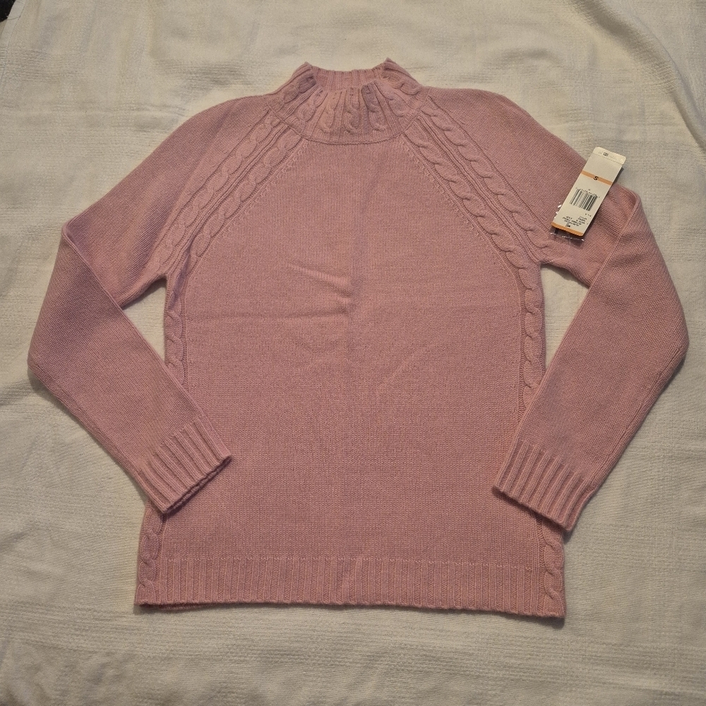 Jones New York Signature Small long sleeve cabled design sweater NWT
